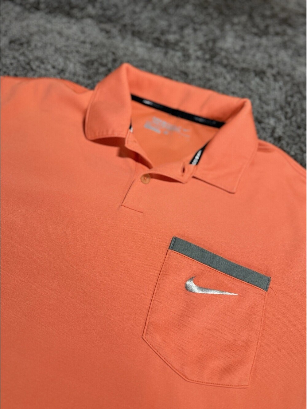 Nike Golf Tour Performance Polo Shirt Mens Medium Orange Short Sleeve Dri Fit